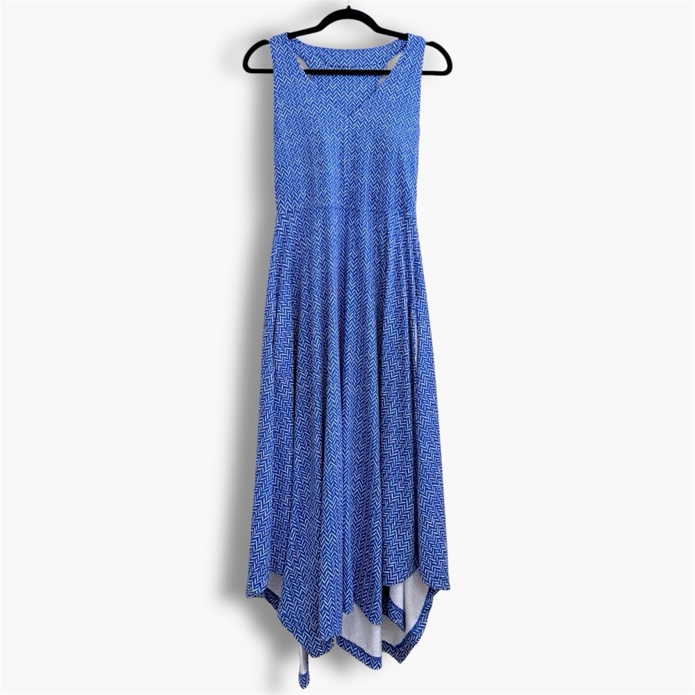 Krimson Klover Piper Dress Large Blue UPF 40 Stretch Athletic Bra Pockets Midi - Picture 3 of 13